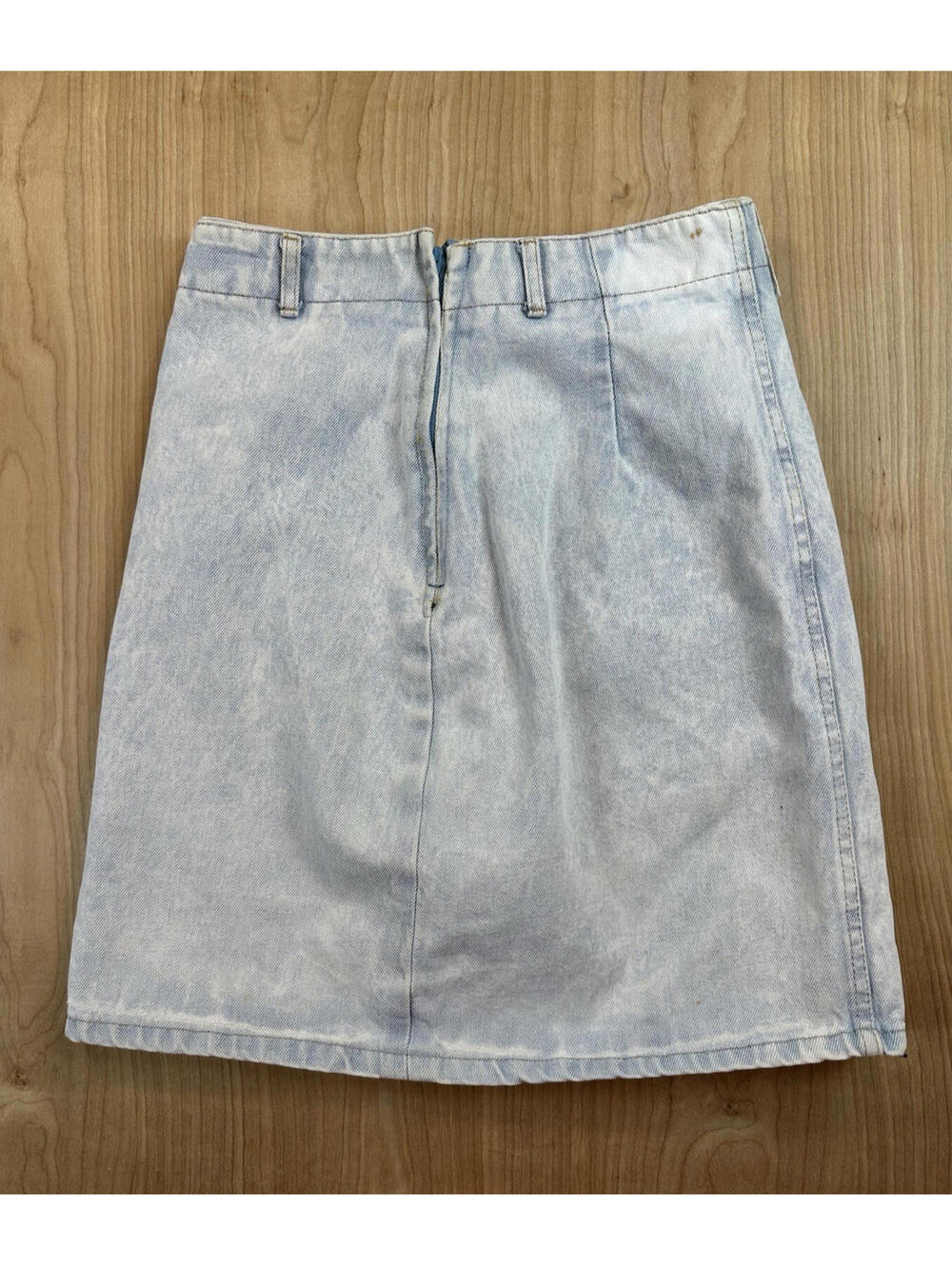 vintage 80's BONGO JEANS denim skirt SIZE 11 made in USA acid wash NEW WAVE prep